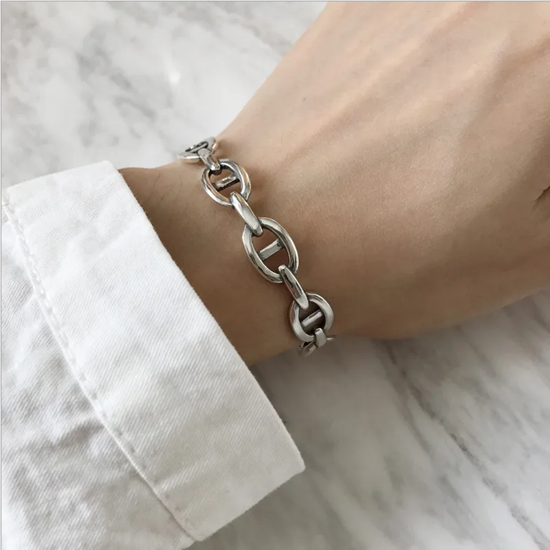 

Industrial style Women's/Girl's open bangles bracelets silver box chain cool fashion elegant shinning Gift Jewelry for women