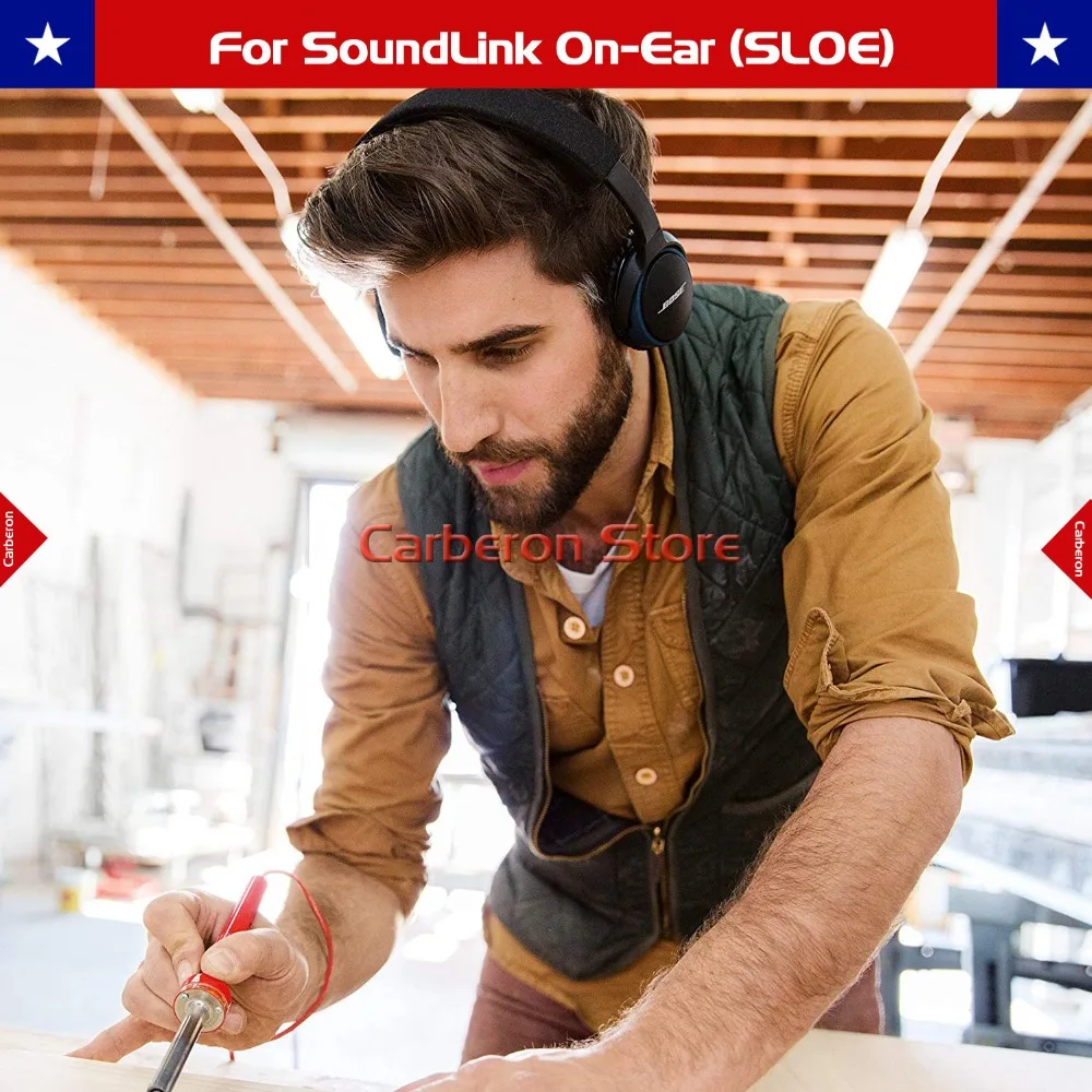 Carberon Сменные амбушюры для Bose SoundLink On-Ear(OE)/SoundTrue On-Ear(OE)/On-Ear 2(OE2) наушники(Blue LR