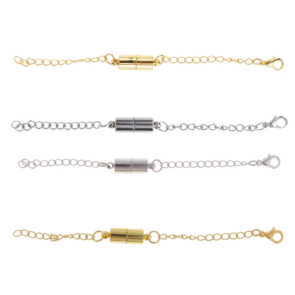 4 шт. из нержавеющей стали магнитные застежки с удлинителем цепи для DIY ожерелье