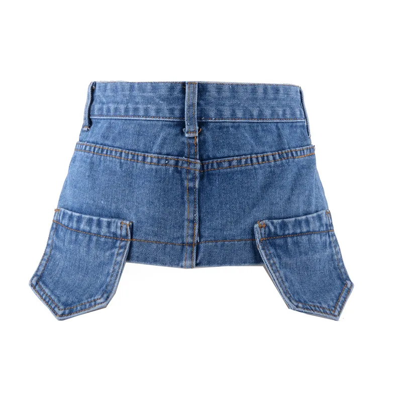 Autumn Vintage Denim Fabric Women Slim Corset Belt Washed Jean Wide Buttons Waistband Female Shirt Waist Belt Decoration