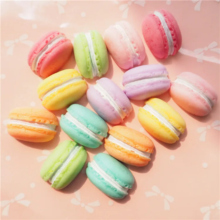mix Resin Flatback Simulation Macaroon Cabochon For DIY Craft Accessories Mobile Phone Cover Decoration Key buckle Accessories - Цвет: mix