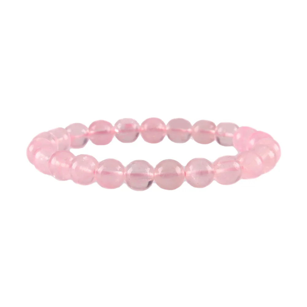 rose quartz Браслеты с натуральным камнем, 8 мм, Круглый бисер, эластичная нить, настоящие аметисты, кварц, бирюза, Лава мала, браслет с камнями, браслеты - Окраска металла: rose quartz