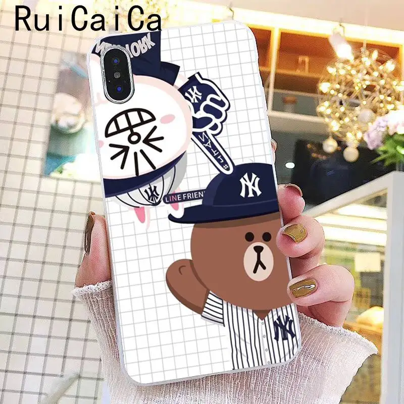 Ruicaica Line Friends коричневый Медведь Мягкий чехол для телефона iPhone 8 7 6 6S Plus X XS MAX 5 5S SE XR 10 Чехол