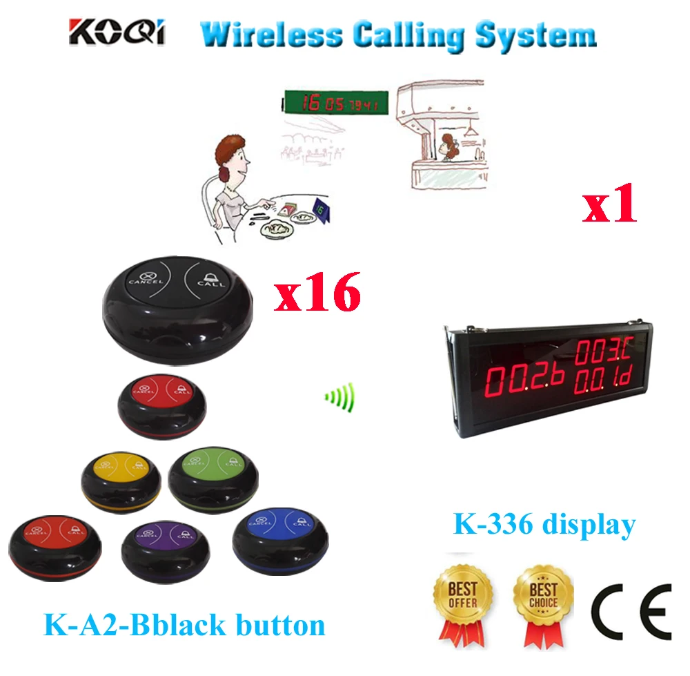 

Wireless Order Talking System Service Pager 433.92MHZ With Ycall Brand Factory Price CE Passed(1 display+16 call button)