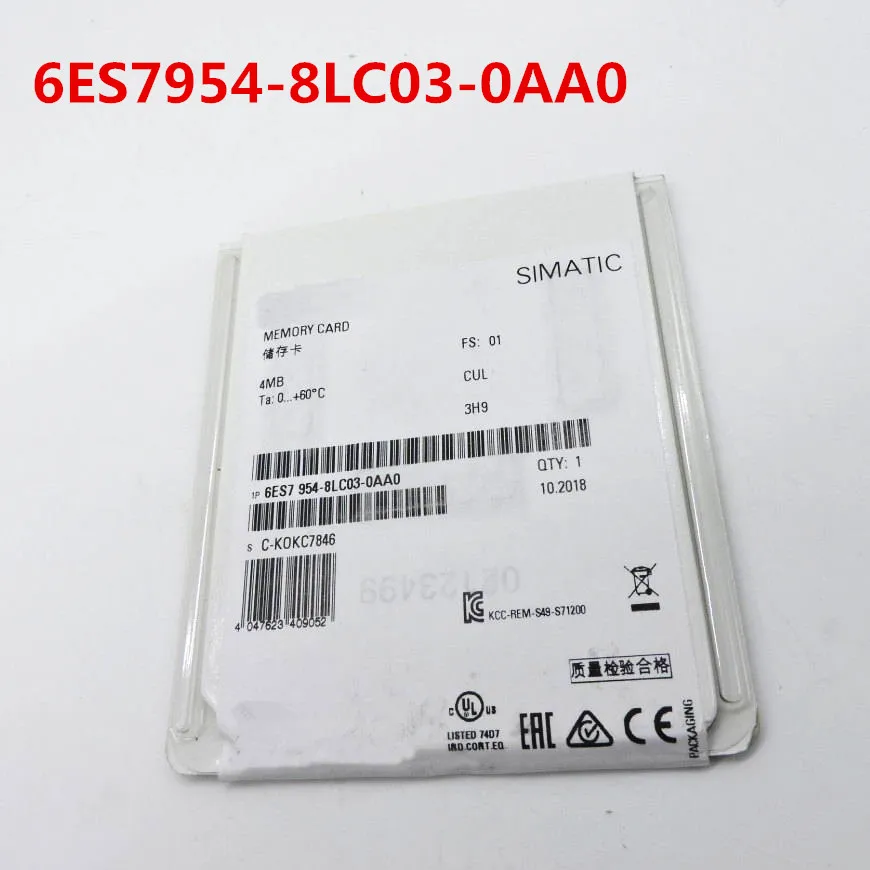 100% Originla Новый 2 года гарантии 6ES7954-8LC03-0AA0 S7-1200/1500 слот для карт памяти 4 Мб 6ES7 954-8LC02-0AA0