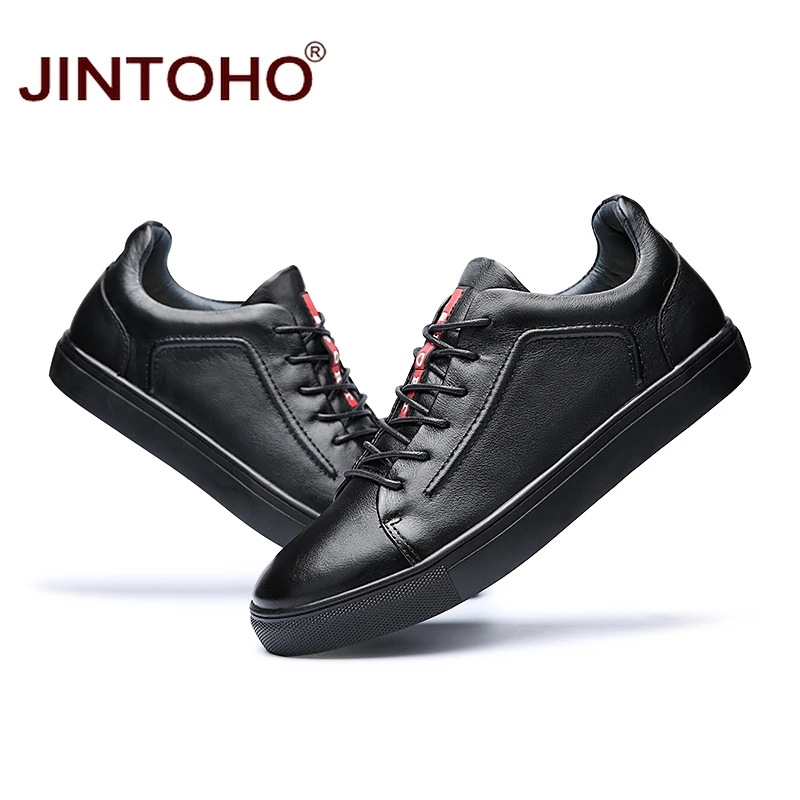 JINTOHO Men Genuine Leather Shoes Fashion Black Pure Male Casual Shose Designer Flats Mens Moccasins | Обувь