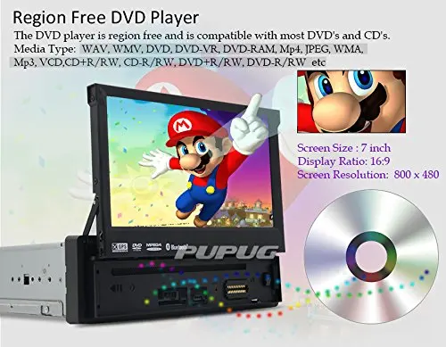 Беспроводной камера + Din 7 ''Автомобильный GPS DVD плеер в тире навигации головное