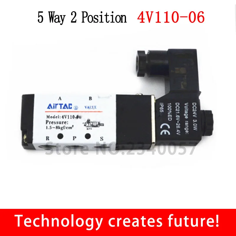 5-позиционный 2-позиционный Пневматический электромагнитный клапан 4 в 1/8-06