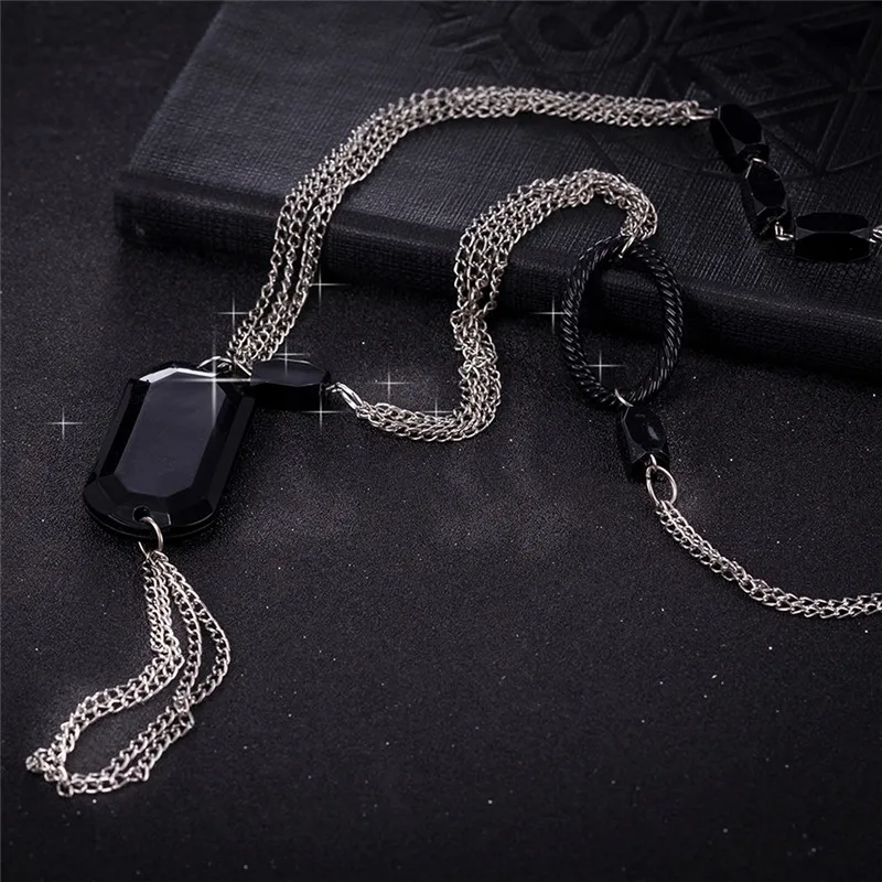 Ожерелье с квадратной подвеской из сплава кисточками большой длинное ожерелье