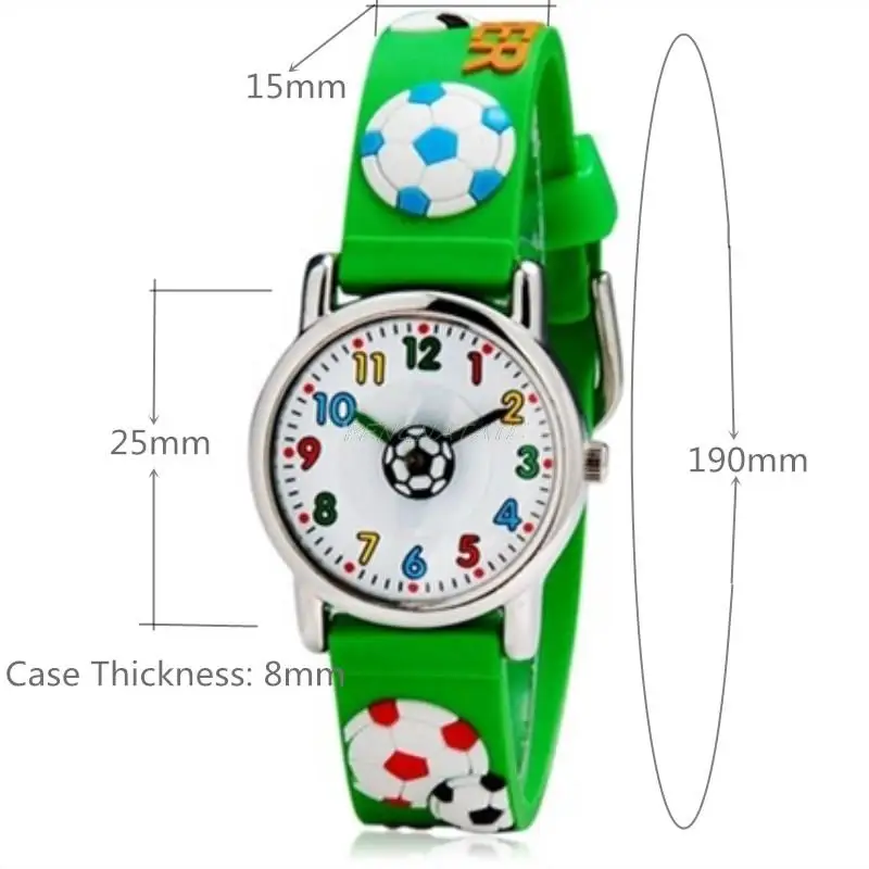 WILLIS кварцевые детские часы разнообразие Мультфильм Футбол 3D водонепроницаемые