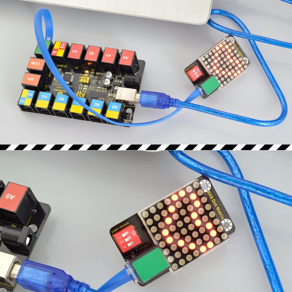 Keyestudio RJ11 EASY plug 8x8 СВЕТОДИОДНЫЙ матричный модуль (выберите адрес) для Arduino |