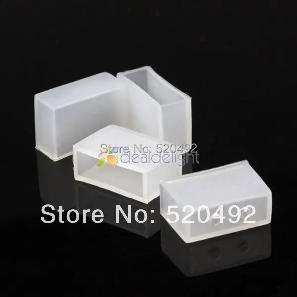 Free Shipping 100pairs/lot 12mm Silicone End Cap for 10mm 5050 5630 IP67 IP68 LED Tube Strip With 2 pin hole