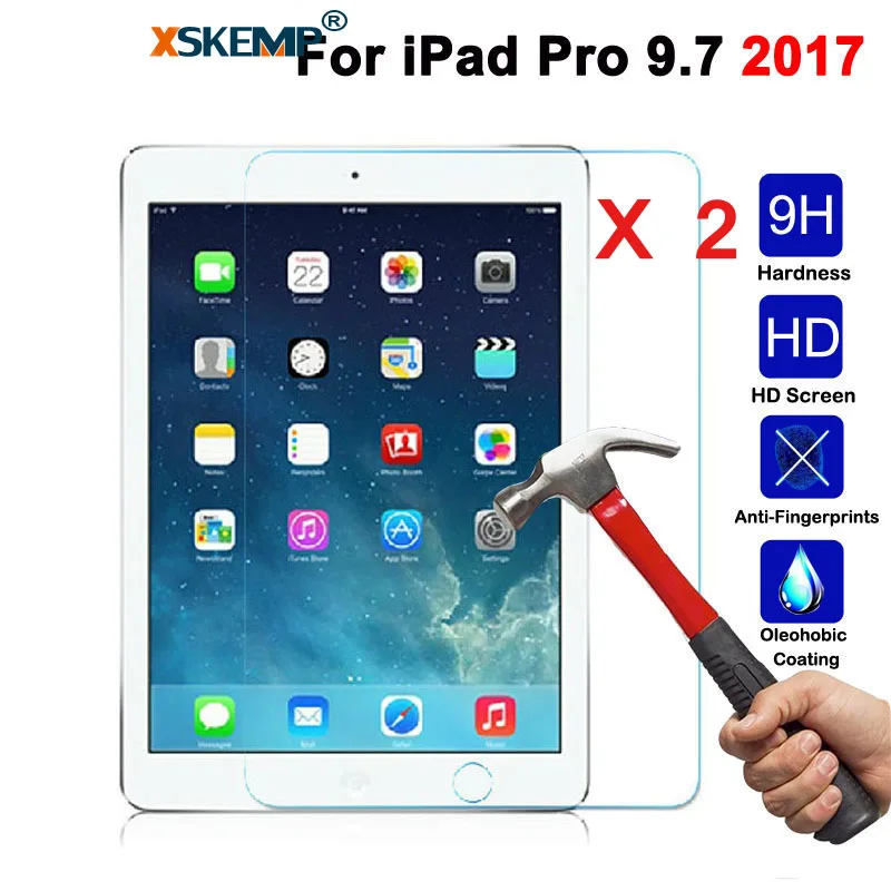 XSKEMP 2Pcs/Lot 9H Anti-Shatter LCD Tempered Glass For Apple iPad Pro 9.7 2017 Scratch Proof Tablet PC Screen Protector Film | Компьютеры