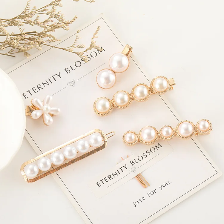 Корейские жемчужные украшения для волос простые Джокер ins перламутровый