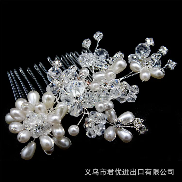 Свадебная расческа для волос с кристаллами и жемчугом свадебная головка корона |