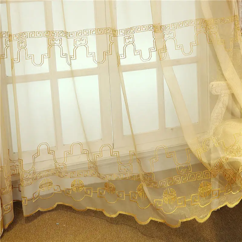 Luxury tulle Декоративные оконные занавески, бархатная ткань, вышитые занавески, китайские современные роскошные занавески/Ридо комната/спальня/гостиная - Цвет: Luxury tulle