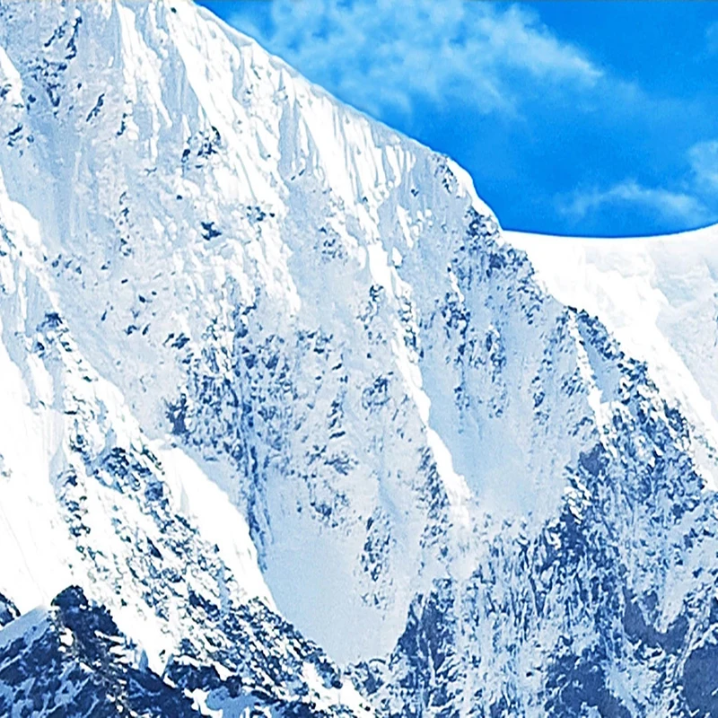 Custom Mural Waterproof Self-adhesive Wallpaper Blue Sky Snow Mountain Scenery 3D Photo Wall Paper For Living Room Bedroom Decor