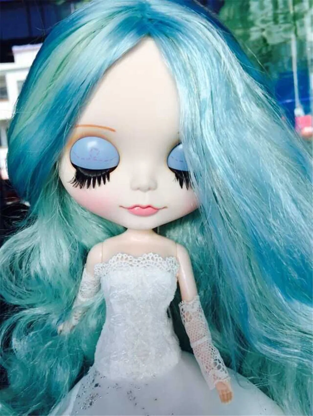 Blyth ледяной свадебное платье чисто белое платье с вуалью