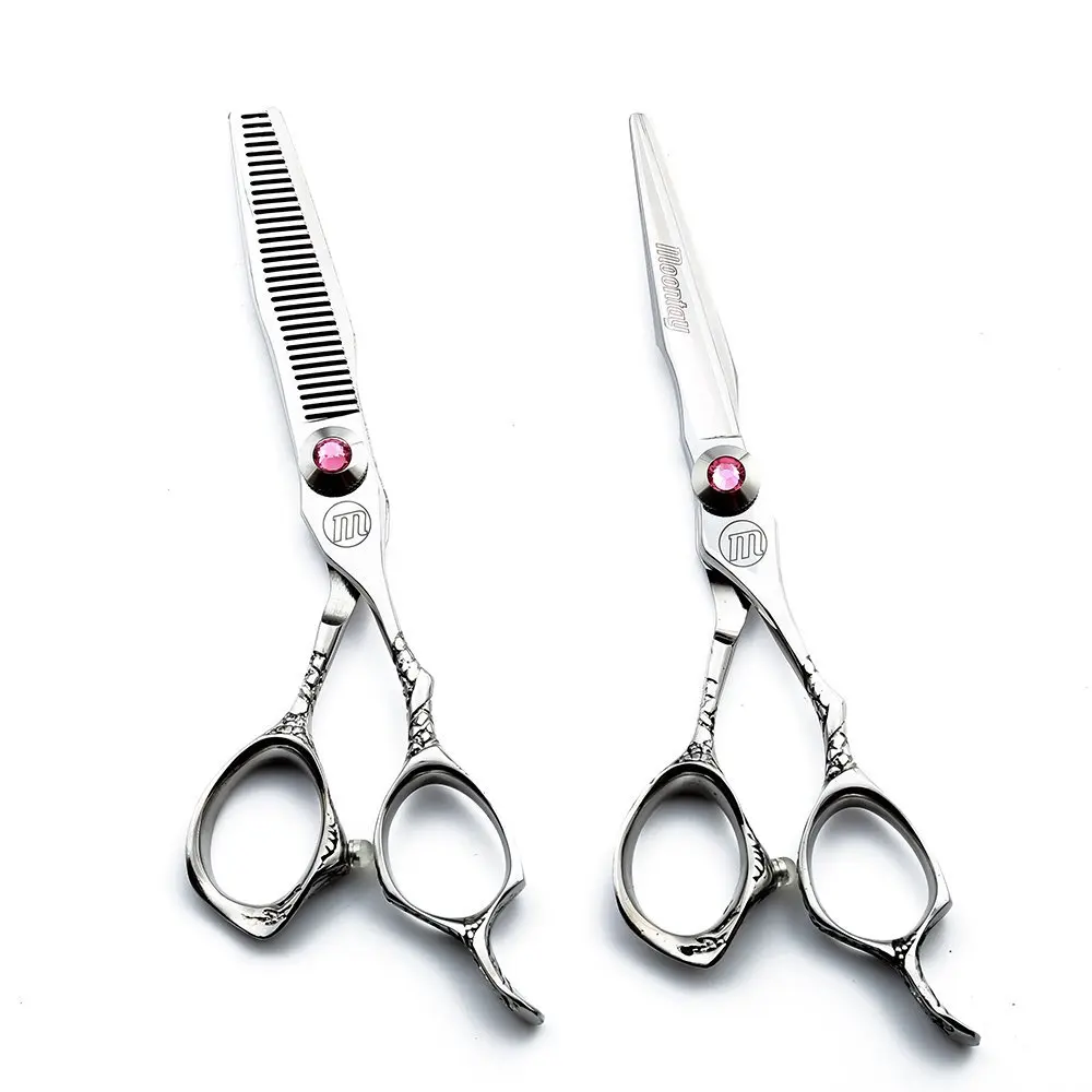 

Профессиональные ножницы для стрижки волос Moontay, 6,0 дюйма, японские ножницы из стали 440с, филировочные ножницы для парикмахерской