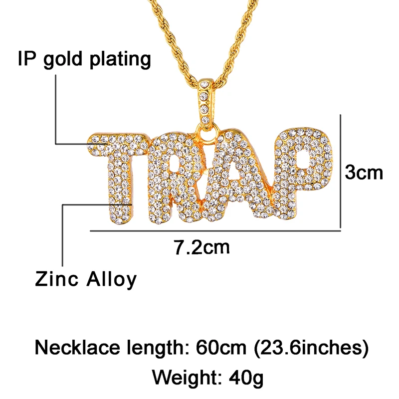 Буквы слова полный страз Bling Iced Out цепочка подвески и ожерелья для мужчин хип хоп