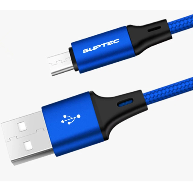 SUPTEC 2 м микро USB кабель Быстрая зарядка для Xiaomi Redmi Note 5 Pro Android кабель для передачи данных для мобильного телефона для samsung S7 микро зарядное устройство - Цвет: Blue