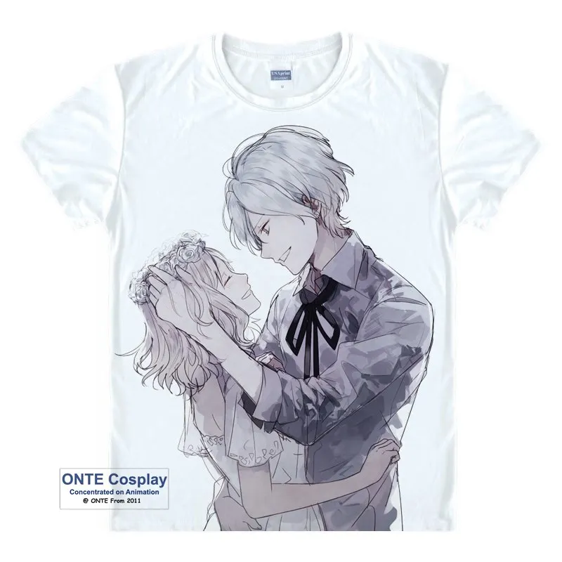 Аниме DIABOLIK LOVERS Cosplay Komori Yui футболки с короткими рукавами принтом Sakamaki Kanato Fancy Tees