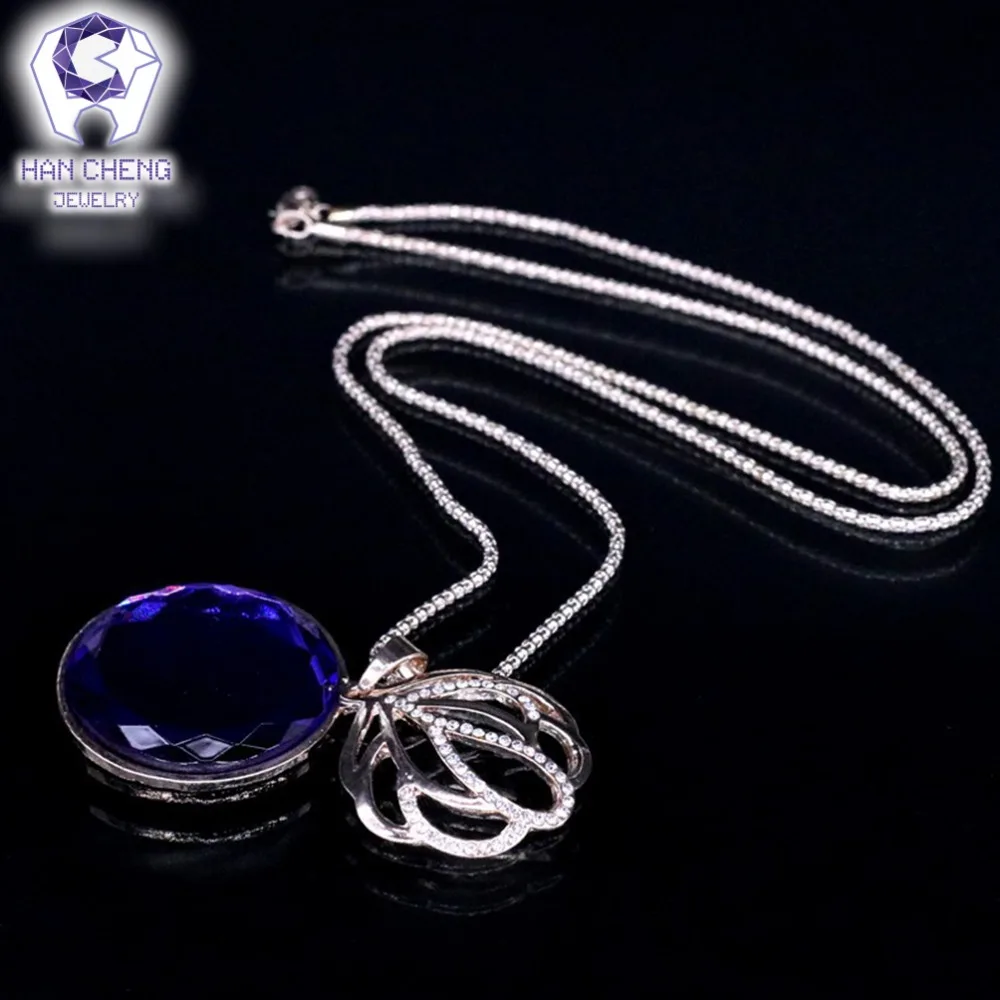 Модные ожерелья и подвески Стразы с полыми листьями кристаллами позолоченная