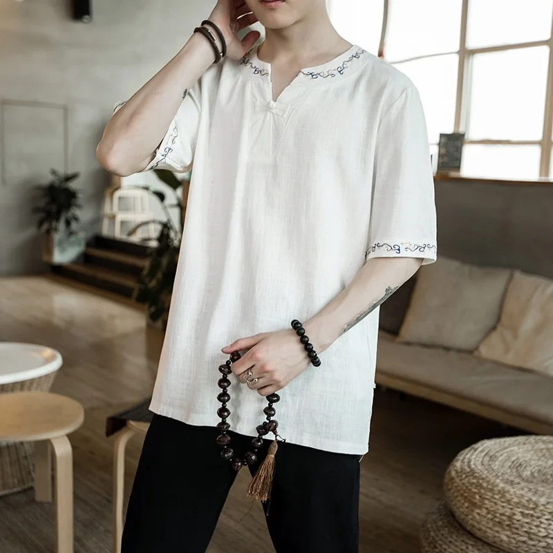 Традиционная китайская рубашка однотонные топы повседневные праздничные