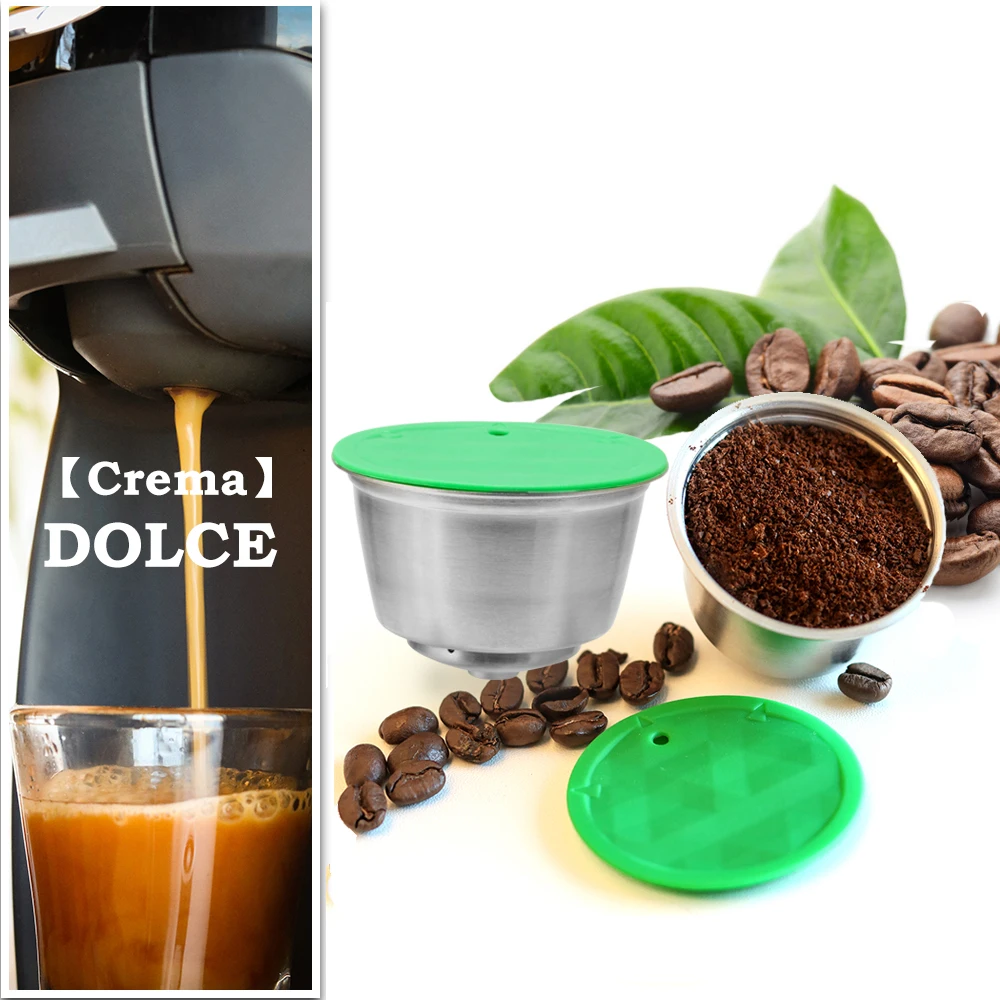 1/2/3 шт. нержавеющая сталь многоразовые combinacapsule капсула совместимый Nescafe Кофе машина многоразового Dolci густо капсулы с фильтром для кофемашины