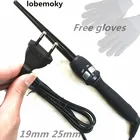 Бигуди для волос есть Бесплатные Перчатки бигуди коническая плойка с одной трубкой керамическая глазурь грушевидный цветочный конус электрические вьющиеся волосы