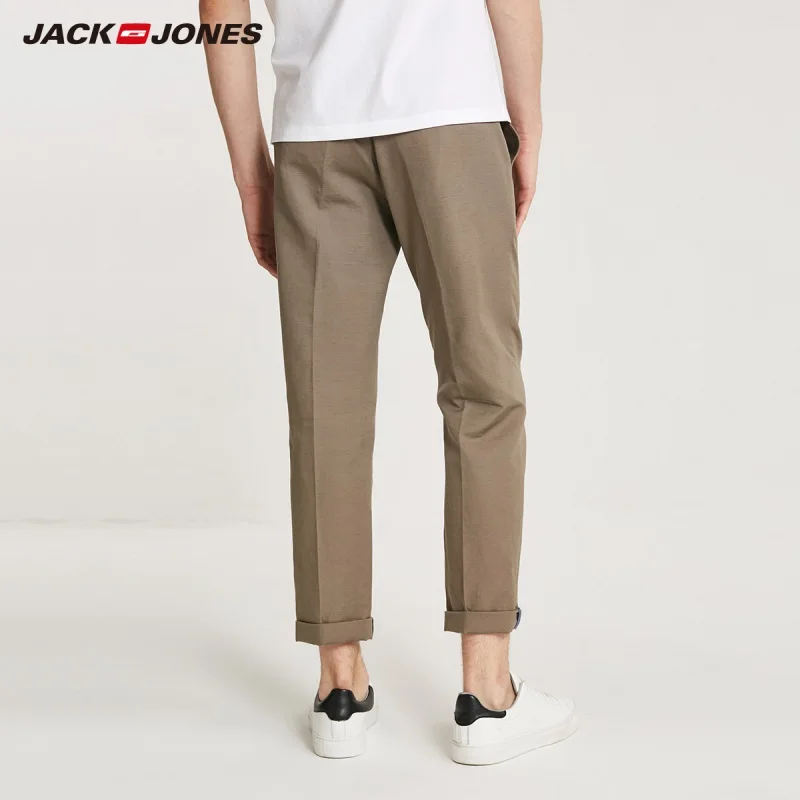 Мужские свободные брюки JackJones из хлопка и льна мужская одежда 218314572 | Мужская