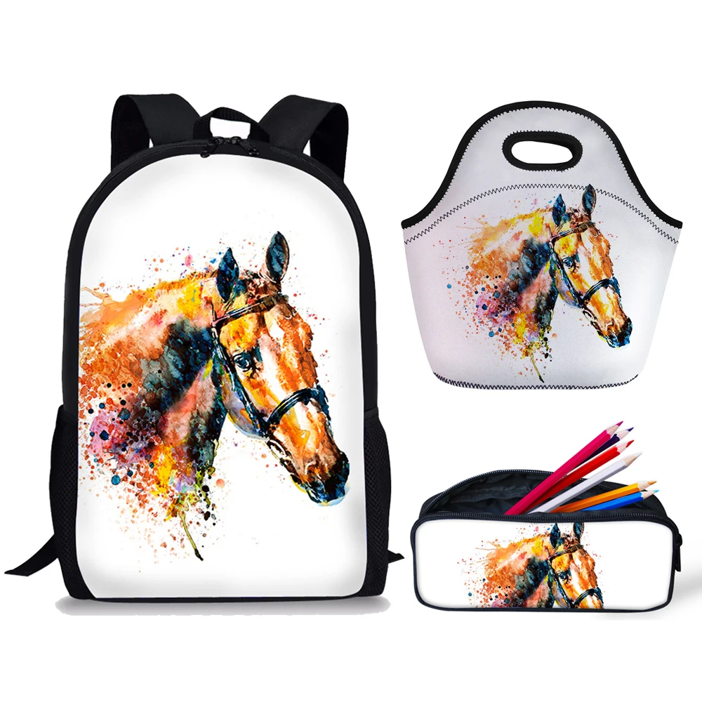 Schooolbags рюкзак с единорогом Crazy Horse радужная сумка принтом пони детские школьные