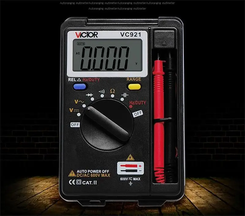 Мини мультиметр VICTOR VC921 портативный карманный цифровой автоматический Ручной