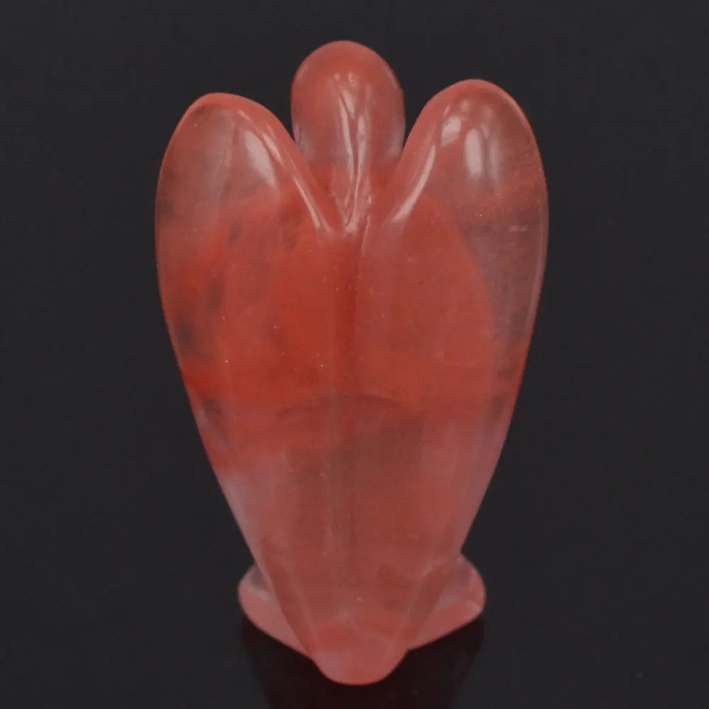 1 5 дюйма натуральный драгоценный камень Вишня кварц резьба ангел ремесла