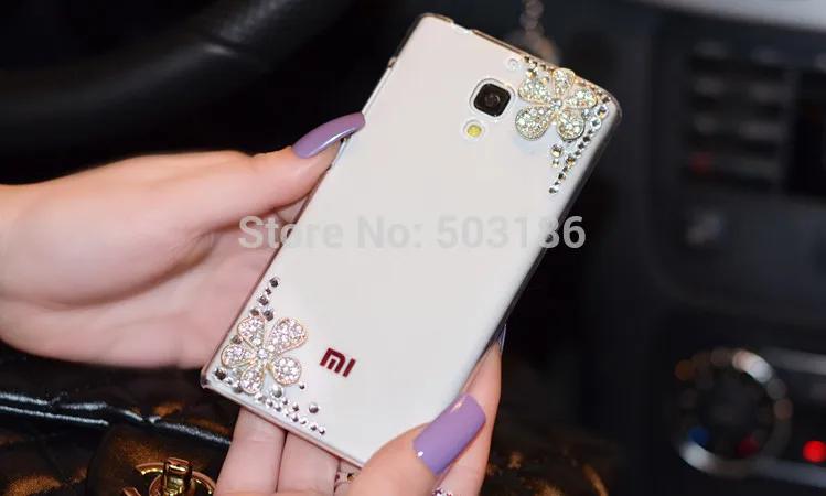 Ошейник украшенный фальшивыми алмазами цветок чехол для Xiaomi Redmi Note 2 3 4 5 6 3X3 S 4A 4X 5A