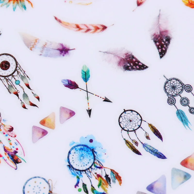 3D стикер для ногтей перо стрелка узор клейкий переводной украшения дизайна