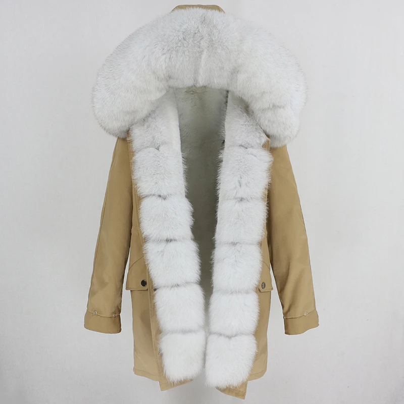 OFTBUY Водонепроницаемая длинная парка зимняя куртка Женское пальто из натурального меха натуральный Лисий меховой капюшон, воротник теплый съемный уличная Роскошная Новинка