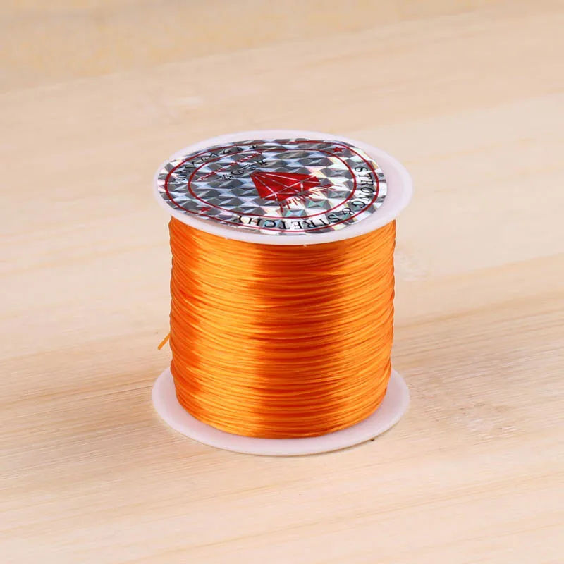 Orange Diy ювелирные аксессуары в виде бусин кристалл линия браслет на эластичной веревке бисером канатная Резиновая лента эластичная линия - Цвет: Orange