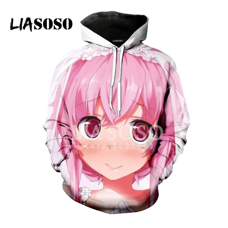 Liaseo Аниме дневник будущего Yuno Gasai сексуальные девушки 3D принт для женщин мужчин