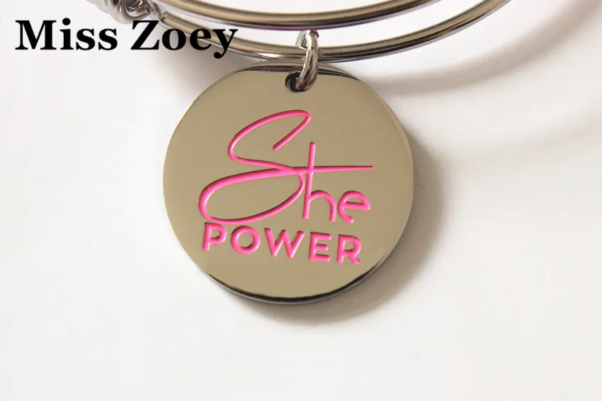 PBR217(1), 25 мм "She power" печатных раковых молочных Раков понимание эмалевые талисманы пенины DIY для ювелирные женские браслеты аксессуар