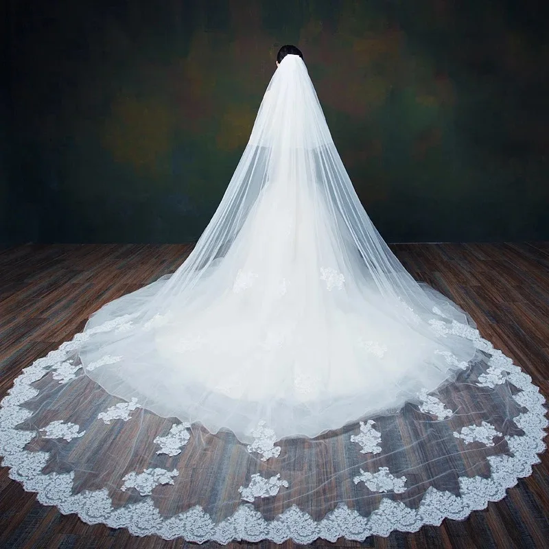 

lace bridal veil two layers wedding veils in stock long veil cheap bridal veils new arrival wedding veil discount veil