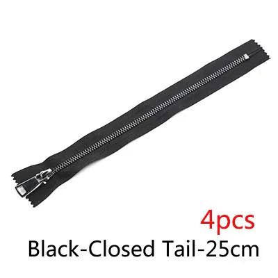 Black-25CM Meetee15-120cm 5# металлическая молния двойные ползунки самоблокирующиеся длинная застежка-молния DIY пуховик мешковатые брюки пошив одежды Декор Аксессуары - Цвет: Black-25CM