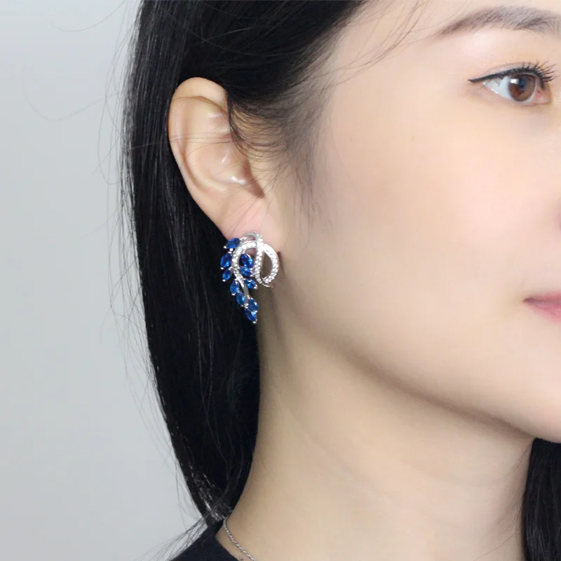 Серьги гвоздики женские с фианитом E218|drop stud earrings|stud earringsstud earrings for women |