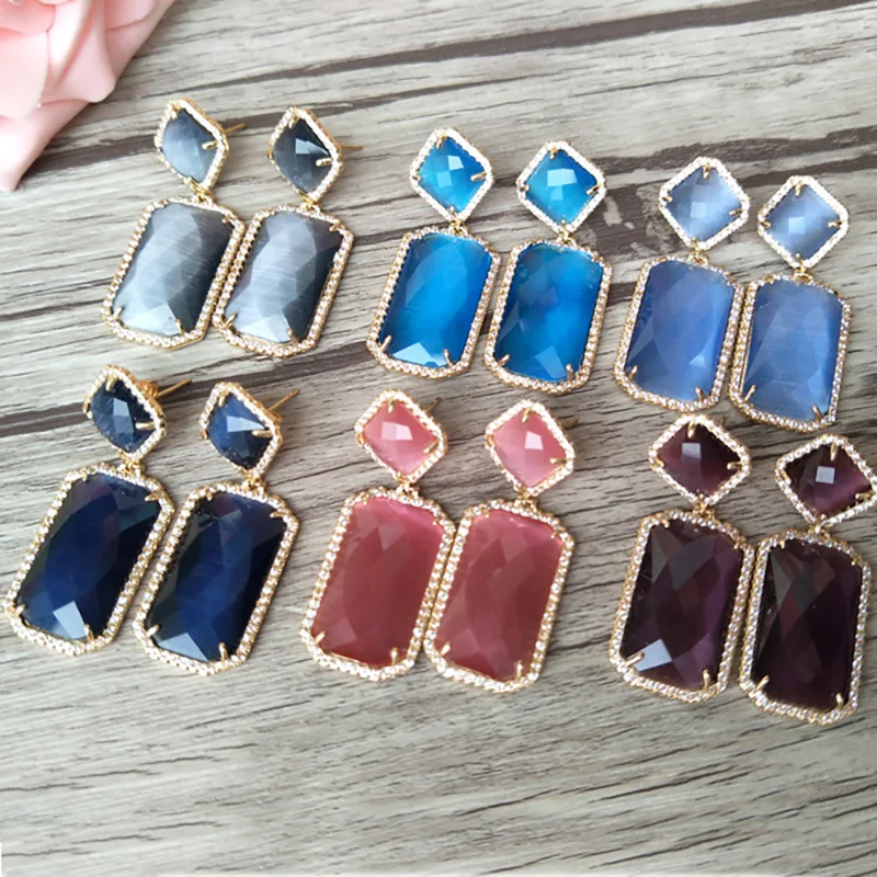 5 пар серьги подвески с кристаллами|gem stone earrings|crystal earringsearings with crystal |