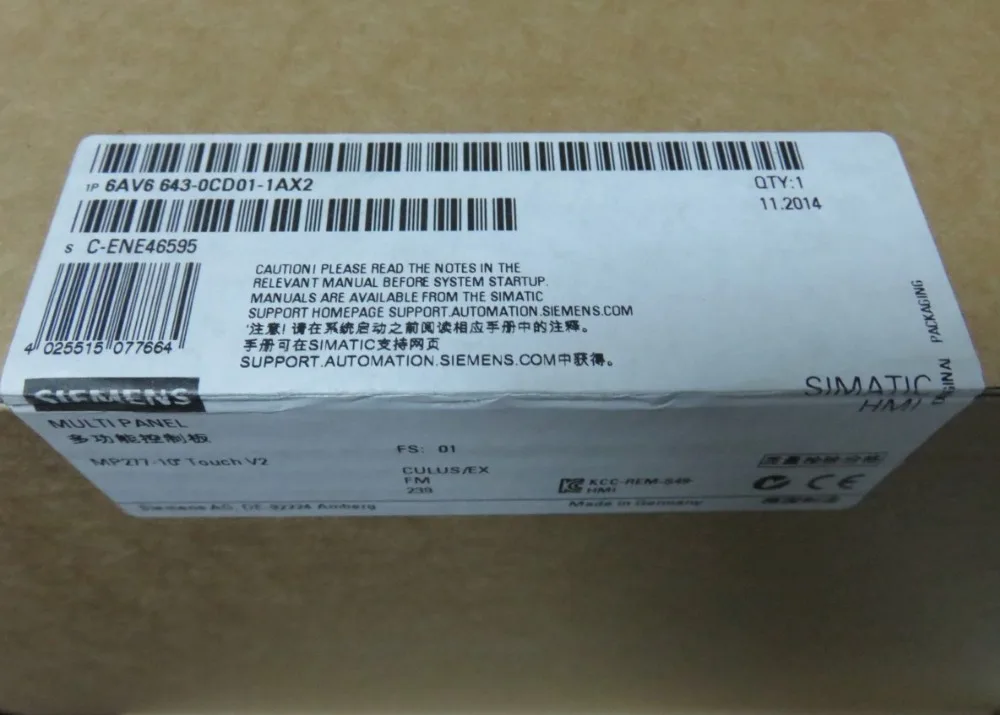 6AV6643 0CD01 1AX2 (6AV6 643 1AX2) SIMATIC MP 277 10 &quotсенсорный 4&quot TFT дисплей 6AV66430CD011AX2 100% быстрая