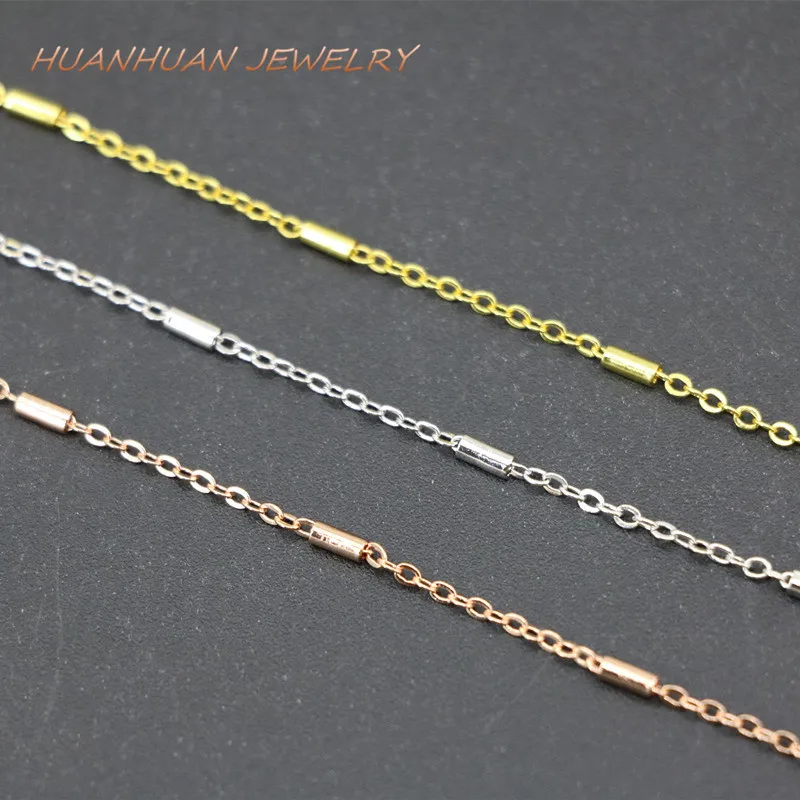 

New Trendy Link Chain For Women High Grade 1.5mm Copper Stainless Steel Choker Fit Diy Pendant Necklace Jewelry 18inch B3377