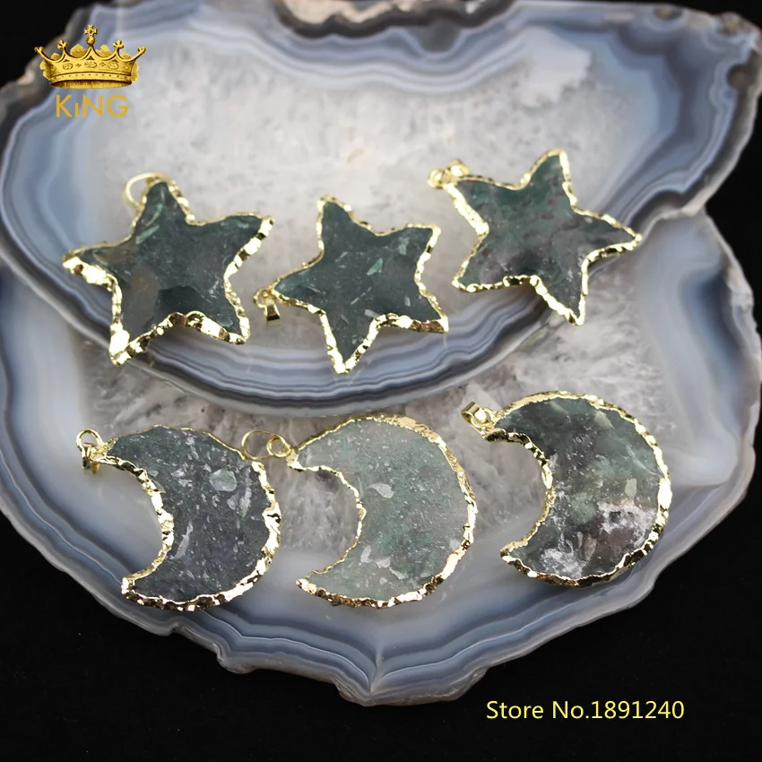 5 шт./лот ожерелье из бисера с подвесками в виде звезд натурального агата