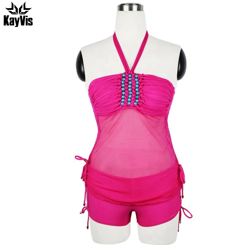 KayVis сексуальный костюм из двух предметов сетчатый танкини купальник для девочек
