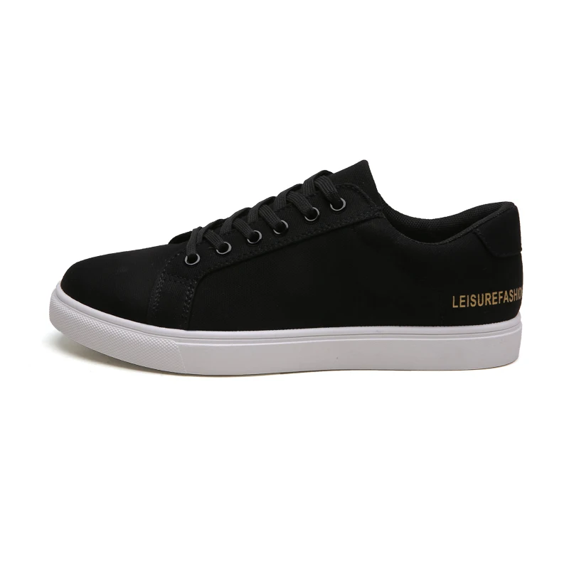 WOLF WHO New Arrivals Men Canvas Casual Shoes Male Lace Up Black Sneakers Comfortable lightweight Shoes buty meskie X-029