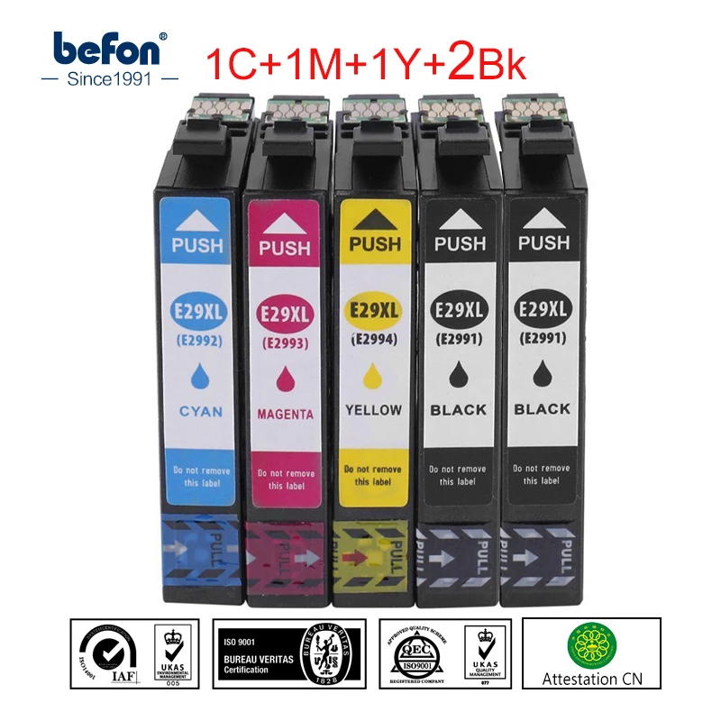 

Befon X5 принтер чернил 29XL замена для Epson T2991 T2992 T2993 T2994 чернильный картридж для XP 247 442 432 235 332 335 435 принтера